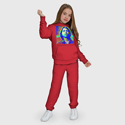 Костюм хлопковый детский Kurt Cobain Glitch Art, цвет: красный — фото 2