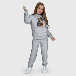 Костюм хлопковый детский Медведь космонавт - нейросеть, цвет: меланж — фото 2