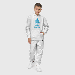 Костюм хлопковый детский Keep calm and dab, цвет: белый — фото 2