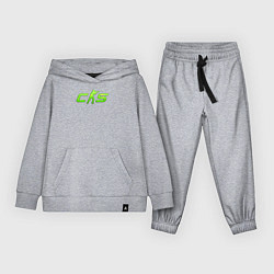 Костюм хлопковый детский CS2 green logo, цвет: меланж