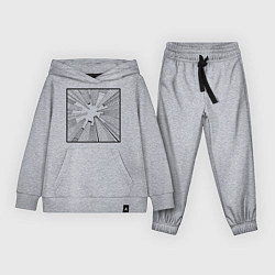 Костюм хлопковый детский Небоскребы: перспектива города снизу в стиле графи, цвет: меланж