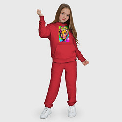 Костюм хлопковый детский Кукла Барби - нейросеть - поп-арт, цвет: красный — фото 2