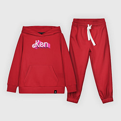 Костюм хлопковый детский Кен - объемными розовыми буквами, цвет: красный