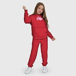 Костюм хлопковый детский Ольга в стиле Барби - объемный шрфит, цвет: красный — фото 2