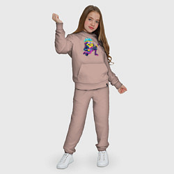 Костюм хлопковый детский Губка Боб - рок гитарист - нейросеть, цвет: пыльно-розовый — фото 2