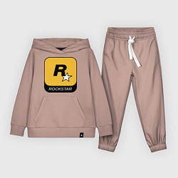 Костюм хлопковый детский Rockstar, цвет: пыльно-розовый