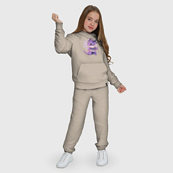 Костюм хлопковый детский Фиолетовый дракон в свитере, цвет: миндальный — фото 2