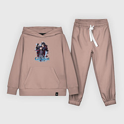 Костюм хлопковый детский Ризли крио, цвет: пыльно-розовый