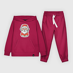 Костюм хлопковый детский Дед Мороз в наушниках, цвет: маджента