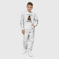 Костюм хлопковый детский Мишка Марат: ты теперь пацан, цвет: белый — фото 2