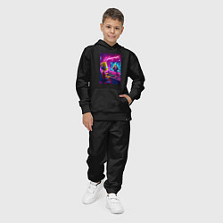 Костюм хлопковый детский Gamer Bart - cyberpunk, цвет: черный — фото 2