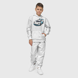 Костюм хлопковый детский Спортивная машинка, цвет: белый — фото 2