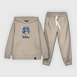 Костюм хлопковый детский Too cool for school, цвет: миндальный