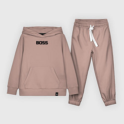 Костюм хлопковый детский Boss по английски, цвет: пыльно-розовый