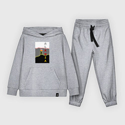 Костюм хлопковый детский Алания человек с флагом, цвет: меланж