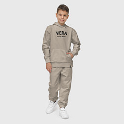 Костюм хлопковый детский Vera never alone - motto, цвет: миндальный — фото 2