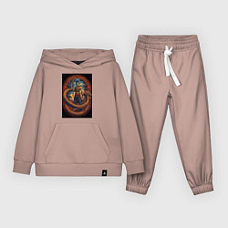 Костюм хлопковый детский Муай Тай боец, цвет: пыльно-розовый