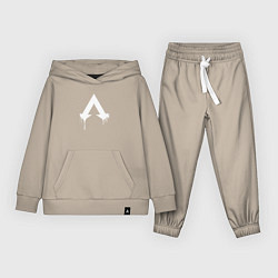 Костюм хлопковый детский Логотип Apex с подтеками, цвет: миндальный
