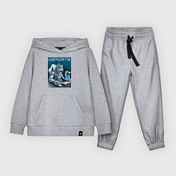 Костюм хлопковый детский Крутой волчара киберспортсмен - нейросеть, цвет: меланж