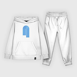 Костюм хлопковый детский Голубой орнамент, цвет: белый