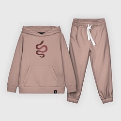 Костюм хлопковый детский Змея красная, цвет: пыльно-розовый