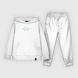 Костюм хлопковый детский Sukhoi Superjet 100 цветной с надписью, цвет: белый