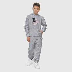 Костюм хлопковый детский Магическая битва Сатору Годзё Сугуру Гэто коты, цвет: меланж — фото 2