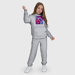 Костюм хлопковый детский Minecraft and cyberpunk collaboration - neon glow, цвет: меланж — фото 2