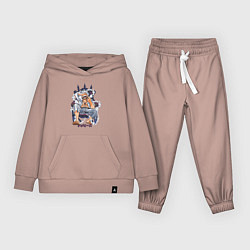 Костюм хлопковый детский One piece дым smoke, цвет: пыльно-розовый