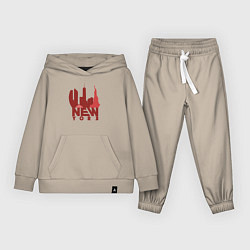 Костюм хлопковый детский New York red, цвет: миндальный