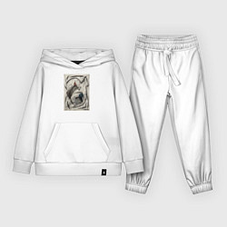 Костюм хлопковый детский Абстрактная картина Forms, цвет: белый