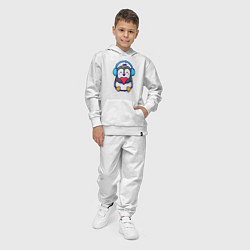 Костюм хлопковый детский Милый пингвин с сердечком, цвет: белый — фото 2