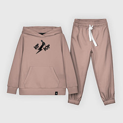 Костюм хлопковый детский Хип-хоп музыка, цвет: пыльно-розовый