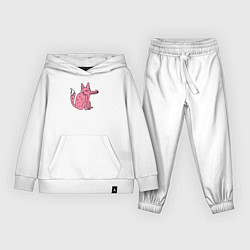 Костюм хлопковый детский Розовый волк, цвет: белый