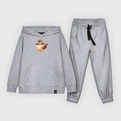 Костюм хлопковый детский Милый воробушек с сердечком, цвет: меланж