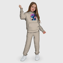 Костюм хлопковый детский Cyber girl - pop art fantasy, цвет: миндальный — фото 2