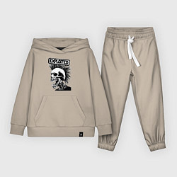 Костюм хлопковый детский The exploited - punk skull, цвет: миндальный