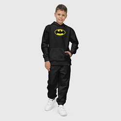 Костюм хлопковый детский Batman logo, цвет: черный — фото 2