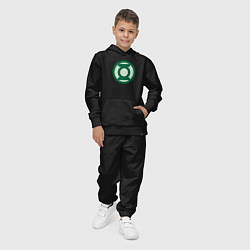 Костюм хлопковый детский Green lantern logo, цвет: черный — фото 2