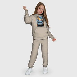 Костюм хлопковый детский Porsche 911 в городе, цвет: миндальный — фото 2