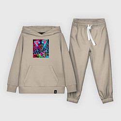 Костюм хлопковый детский Последствие употребления фастфуда, цвет: миндальный