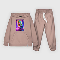 Костюм хлопковый детский Cyber Bart - neon glow, цвет: пыльно-розовый