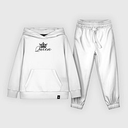 Костюм хлопковый детский Королева с короной - для пары, цвет: белый