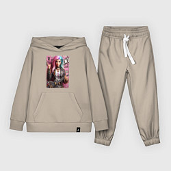 Костюм хлопковый детский Barbie - punk guitarist ai art, цвет: миндальный