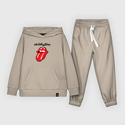 Костюм хлопковый детский Rolling Stones - logo, цвет: миндальный