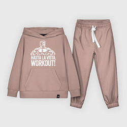 Костюм хлопковый детский Arnold - hasta la vista workout, цвет: пыльно-розовый