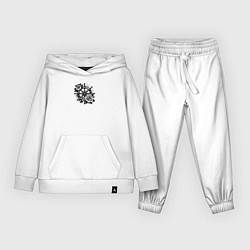 Костюм хлопковый детский Штурвал и розы тату, цвет: белый