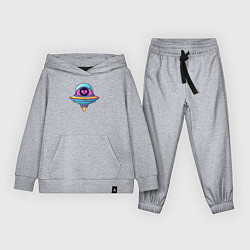 Костюм хлопковый детский Инопланетная тарелка с сердечком, цвет: меланж