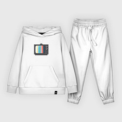 Костюм хлопковый детский Old television, цвет: белый