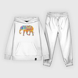 Костюм хлопковый детский Батик слон индийский, цвет: белый